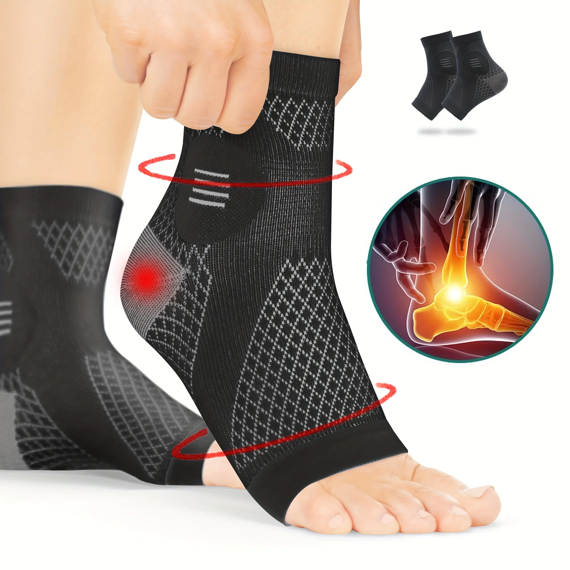 1Pair Ankle Foot Sleeves Compr - Ankle Brace Sock recension och pris